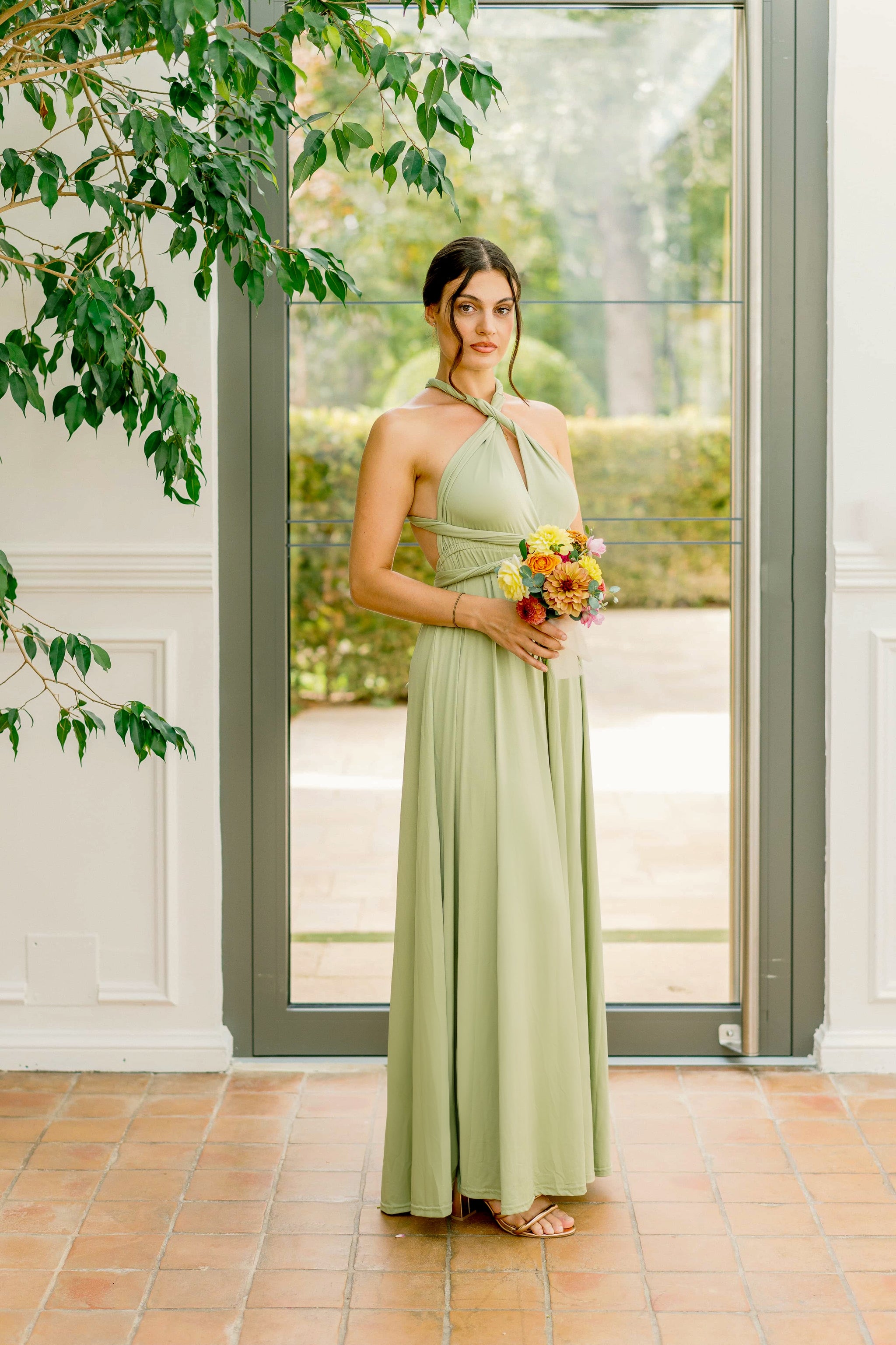 Robe multi positions amande OLYMPIA – Les robes de Colette